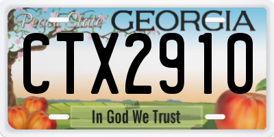 GA license plate CTX2910