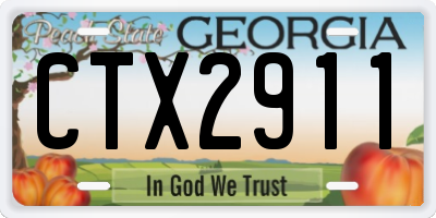 GA license plate CTX2911