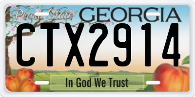 GA license plate CTX2914