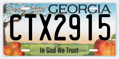 GA license plate CTX2915