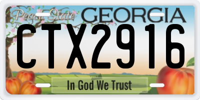 GA license plate CTX2916