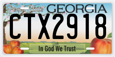 GA license plate CTX2918