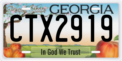 GA license plate CTX2919