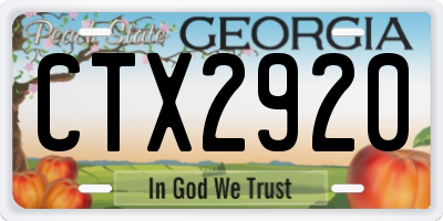 GA license plate CTX2920