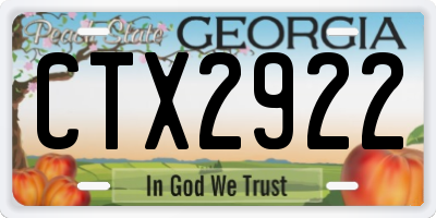 GA license plate CTX2922