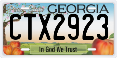 GA license plate CTX2923