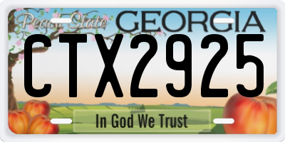 GA license plate CTX2925