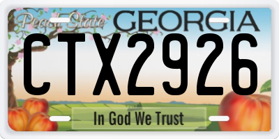 GA license plate CTX2926