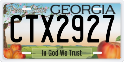 GA license plate CTX2927