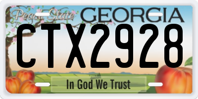 GA license plate CTX2928