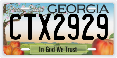GA license plate CTX2929