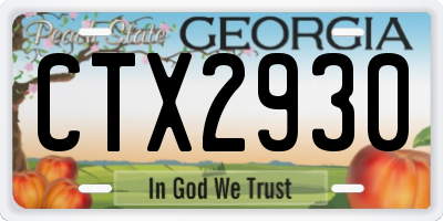 GA license plate CTX2930