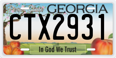GA license plate CTX2931