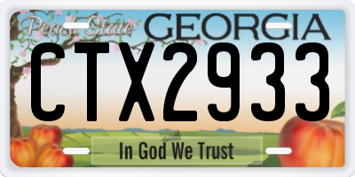 GA license plate CTX2933