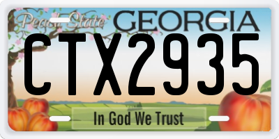 GA license plate CTX2935