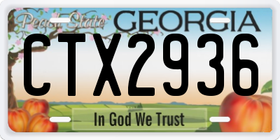 GA license plate CTX2936