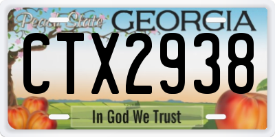 GA license plate CTX2938