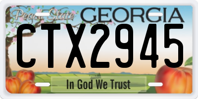 GA license plate CTX2945