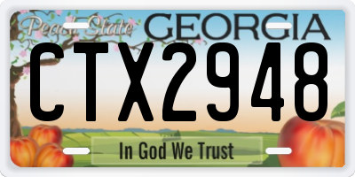 GA license plate CTX2948