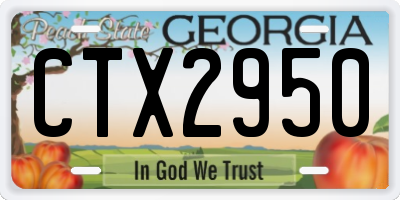 GA license plate CTX2950