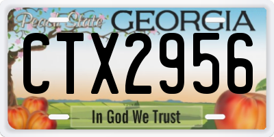 GA license plate CTX2956
