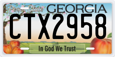 GA license plate CTX2958