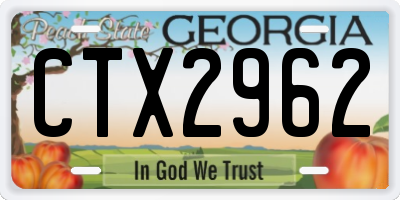 GA license plate CTX2962