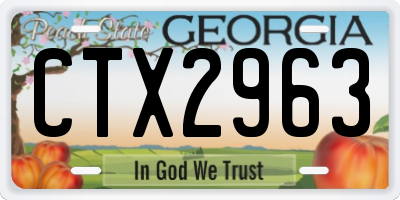 GA license plate CTX2963