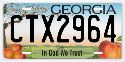 GA license plate CTX2964