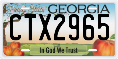 GA license plate CTX2965