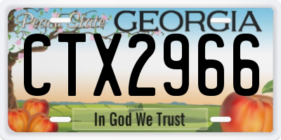 GA license plate CTX2966