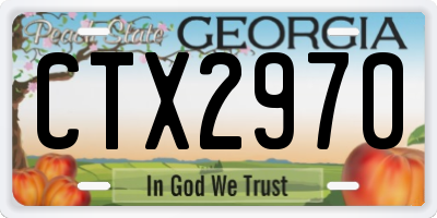 GA license plate CTX2970