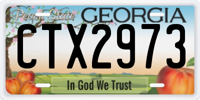 GA license plate CTX2973