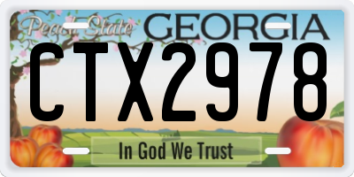 GA license plate CTX2978