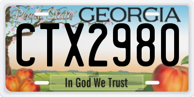 GA license plate CTX2980