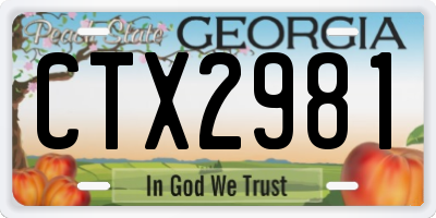 GA license plate CTX2981