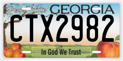 GA license plate CTX2982