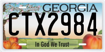 GA license plate CTX2984