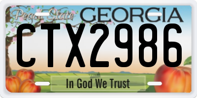 GA license plate CTX2986
