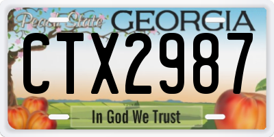 GA license plate CTX2987