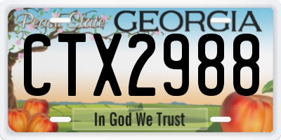 GA license plate CTX2988