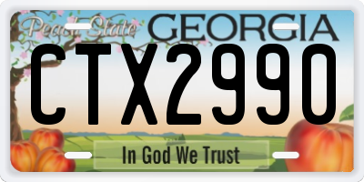 GA license plate CTX2990