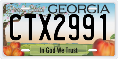 GA license plate CTX2991