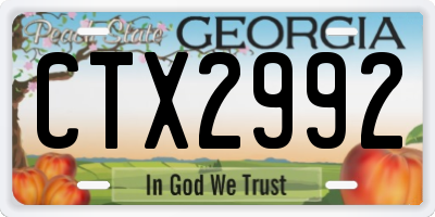 GA license plate CTX2992