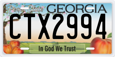 GA license plate CTX2994