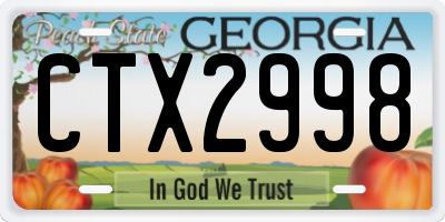 GA license plate CTX2998