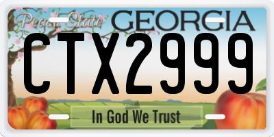 GA license plate CTX2999