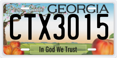GA license plate CTX3015