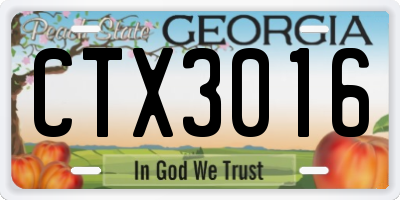 GA license plate CTX3016