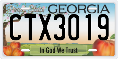 GA license plate CTX3019
